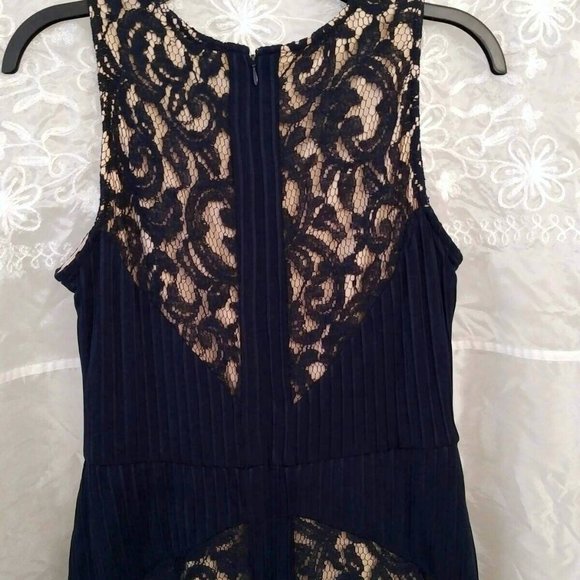 NWOT The Limited Navy & Beige Lace A-Line Dress, Sleeveless, 6 - Picture 5 of 7